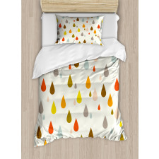 Retro Water Drops Rain Duvet Cover Set