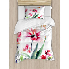 Watercolor Pastel Boho Duvet Cover Set