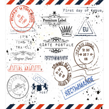 Retro Post Stamp Design Duvet Cover Set