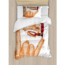 Rocker Santa Claus Duvet Cover Set