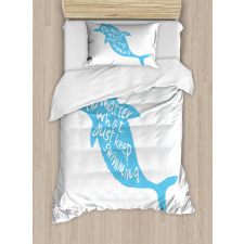 Hand Drawn Sea Mammal Duvet Cover Set