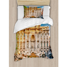 Fountain Di Trevi Tourist Duvet Cover Set