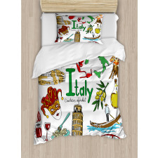 Fun Colorful Sketch Style Duvet Cover Set