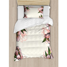 Botanical Spring Flowers Duvet Cover Set