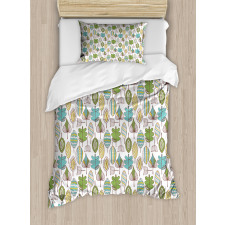 Doodle Dandelions Boho Duvet Cover Set