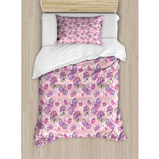 Butterfly Cartoon Style Duvet Cover Set