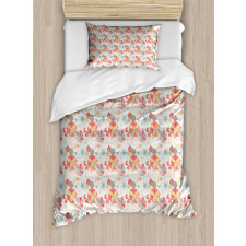 Retro Warm Colored Fall Duvet Cover Set