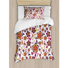 Blooming Flower Pattern Duvet Cover Set