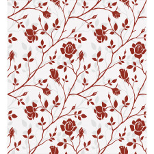 Monochrome Rose Leaves Duvet Cover Set