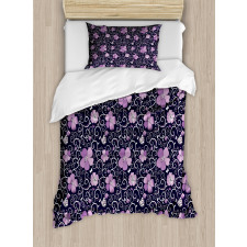 Flower Patterned Design Duvet Cover Set