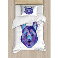 Cosmic Polygonal Portrait Duvet Cover Set