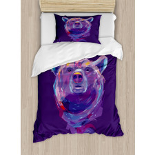 Mascot Face Brushstrokes Duvet Cover Set