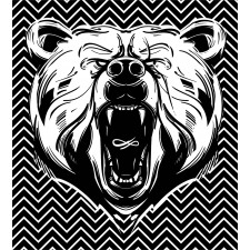 Scary Roar on Zigzag Lines Duvet Cover Set