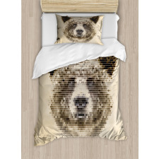 Dotted Animal Head Modern Duvet Cover Set