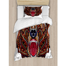 Head with Patterns Duvet Cover Set
