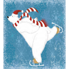 Ice Skating Polar Bear Duvet Cover Set