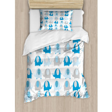 Elephants with Motifs Duvet Cover Set