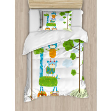 Funny Jungle Creatures Duvet Cover Set