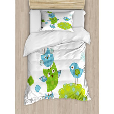 Happy Animals Playing Duvet Cover Set