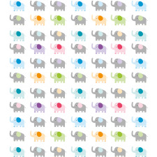 Colorful Fun Elephants Duvet Cover Set