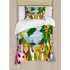 Safari Jungle Funny Duvet Cover Set