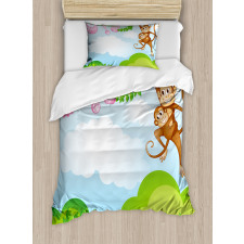 Monkey Swinging Kid Duvet Cover Set