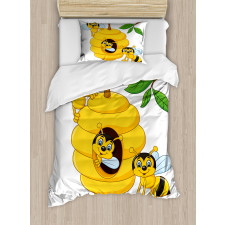 Tree with Beehive Honey Duvet Cover Set