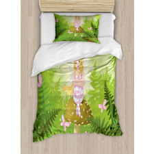 Fairy Girl Floral Hair Duvet Cover Set