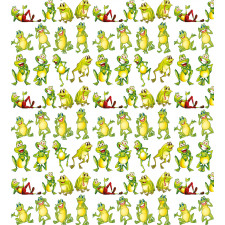Frogs Different Poses Duvet Cover Set