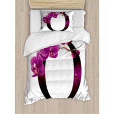 O Alphabet and Orchid Duvet Cover Set