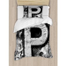 Baroque Style Initials Duvet Cover Set