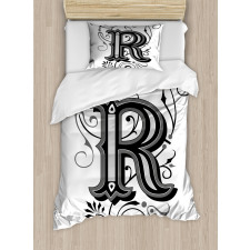 Antique R Typography Duvet Cover Set