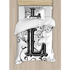 Ornate Capital L Art Duvet Cover Set