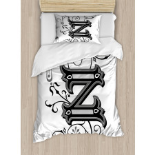 Calligraphic Capital Z Duvet Cover Set