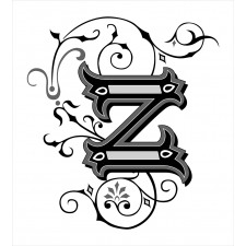 Calligraphic Capital Z Duvet Cover Set