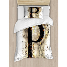 P Sign with Embers Duvet Cover Set