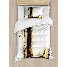 Fire Letter Capital L Duvet Cover Set