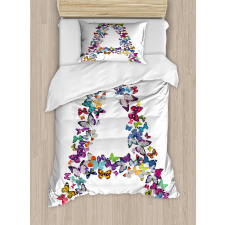 Butterfly Font Style Duvet Cover Set