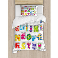 Alphabet Set Colorful Duvet Cover Set