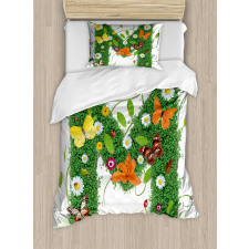 Flower and Butterfly M Duvet Cover Set