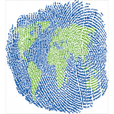 Fingerprint World Map Duvet Cover Set