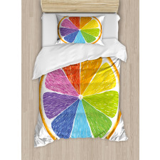 Rainbow Colored Orange Duvet Cover Set