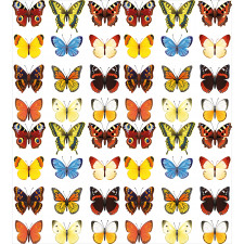 Butterflies Many Shapes Duvet Cover Set
