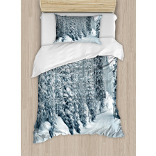 Ski Theme Snowy Road Duvet Cover Set