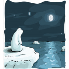 Polar Bear Moon Cartoon Duvet Cover Set
