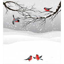 Wintertime Cartoon Birds Duvet Cover Set