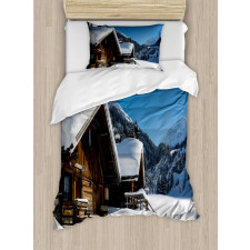 Houses Austria Mountains Duvet Cover Set