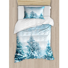 Fir Trees Mountainside Duvet Cover Set