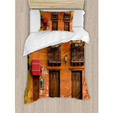 Cartagena Streets Photo Duvet Cover Set