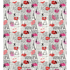 Newspaper Lipstick Kiss Duvet Cover Set